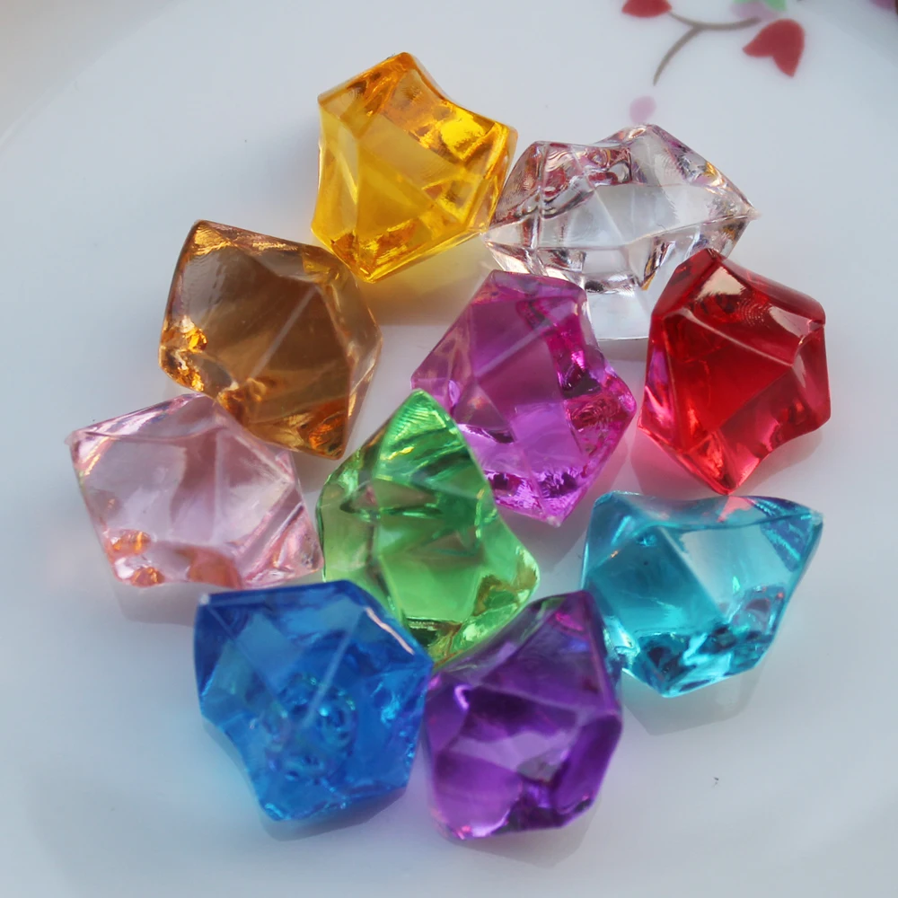 Design Beaded Necklaces Resin Beads Pendant Necklace Jewelry 20mm Xmas Decorations DIY Craft Acrylic Resin Star America Blue