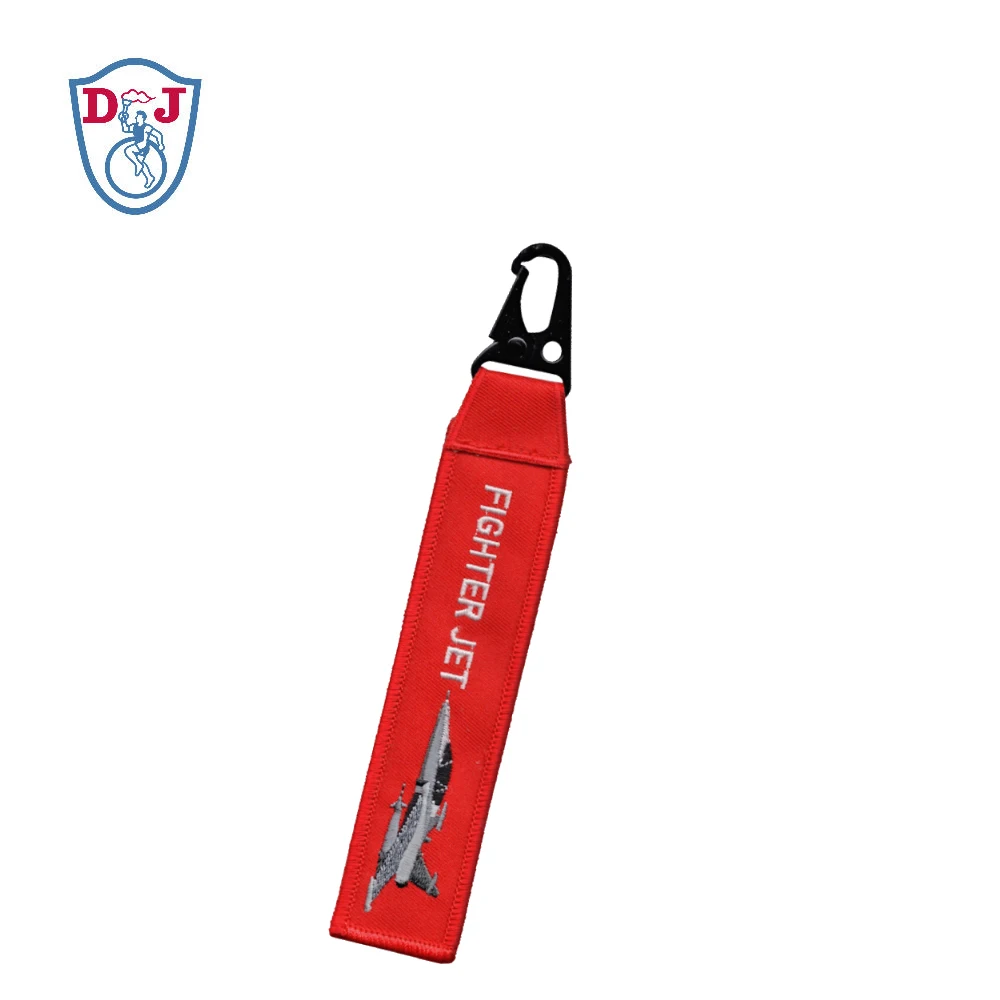 Customized brand embroidery keyring motorcycle car biker key fob custom embroidered logo car  keychain fabric key tag