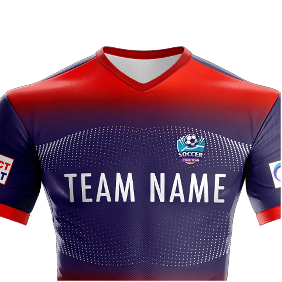 High Quality Soccer Uniform jersey and shorts made of 100% polyester soft feel fabric