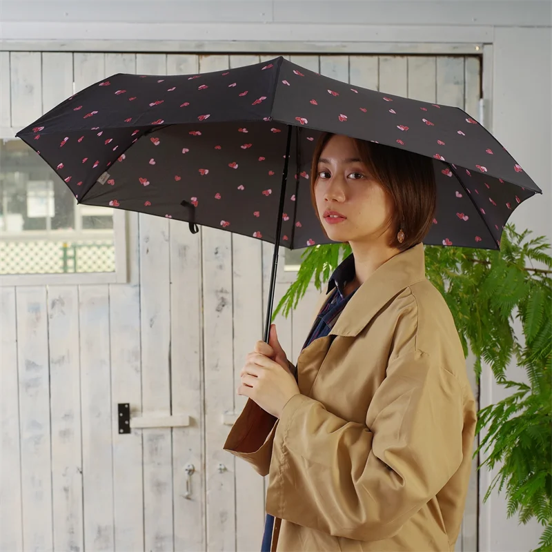 compact umbrella smart light crayon heart carbon mini 55