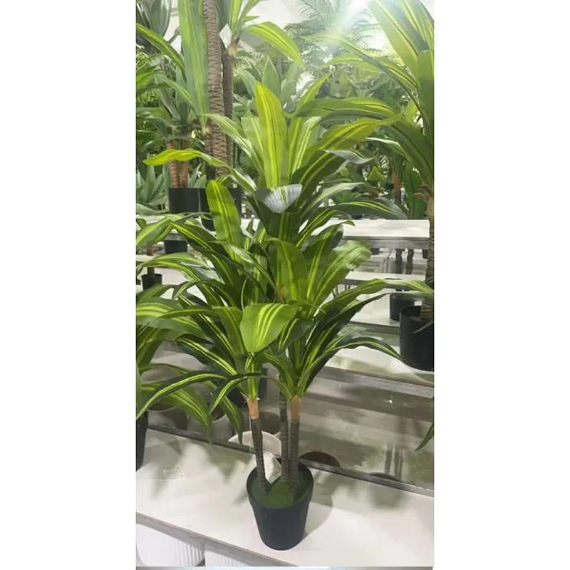 Wholesale 120cm X3 factory wholesale evergreen variegated artificial rainbow taro tree