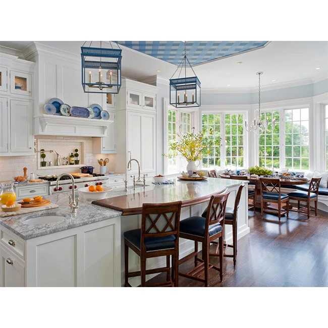 Factory Supply Modern Style Cabinets Kitchen Furniture White Luxury Kitchen Cabinets  Solid Wood Kitchen Cabinets