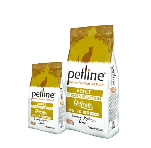 Wholesale Organic Chicken Flavored Premium Dry Pet Food Pet Cat 1,5 kg (6 PCS) Petline Turkey