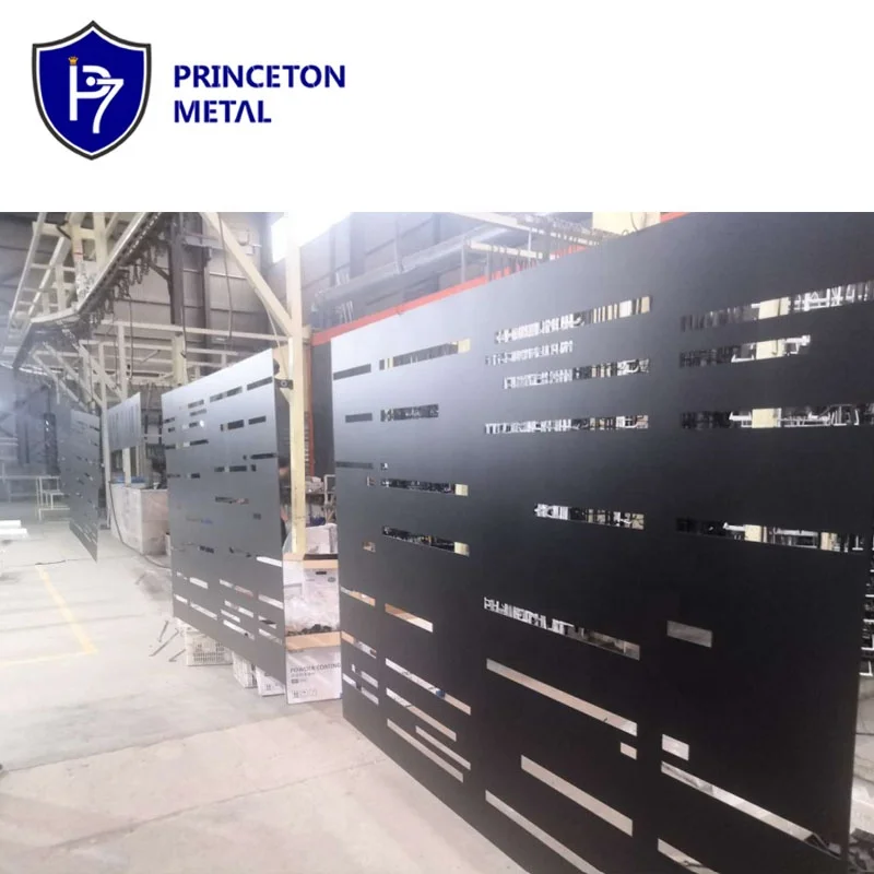 Новинка, стильные металлические черные алюминиевые панели для забора, лазерная резка