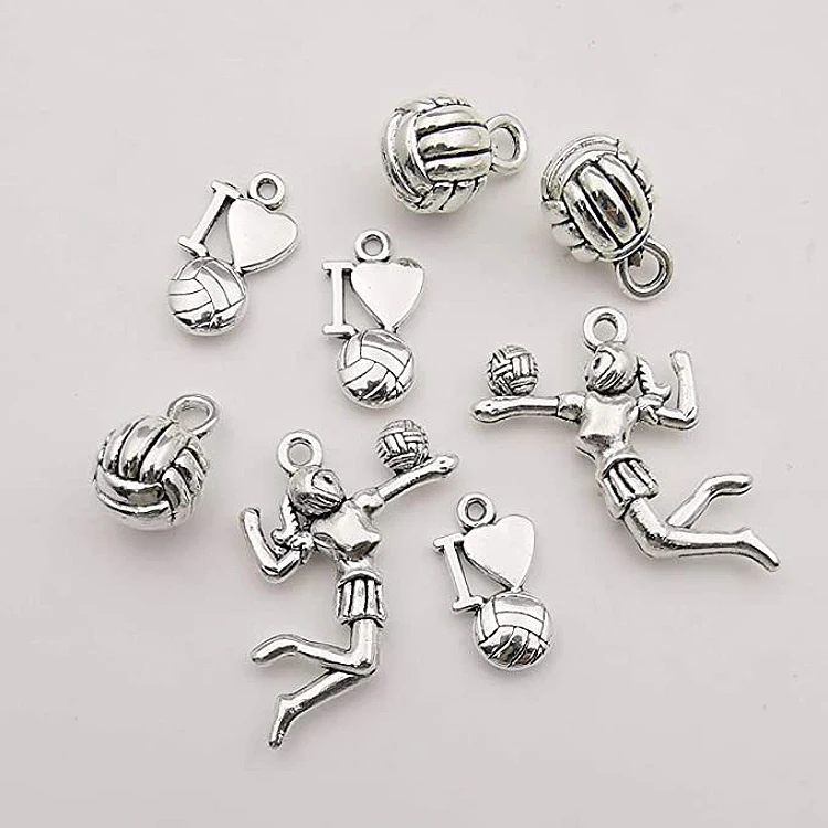 Custom 3D Stainless Steel Sports Necklace Diy Volleyball Bracelets Jewelry Accessories