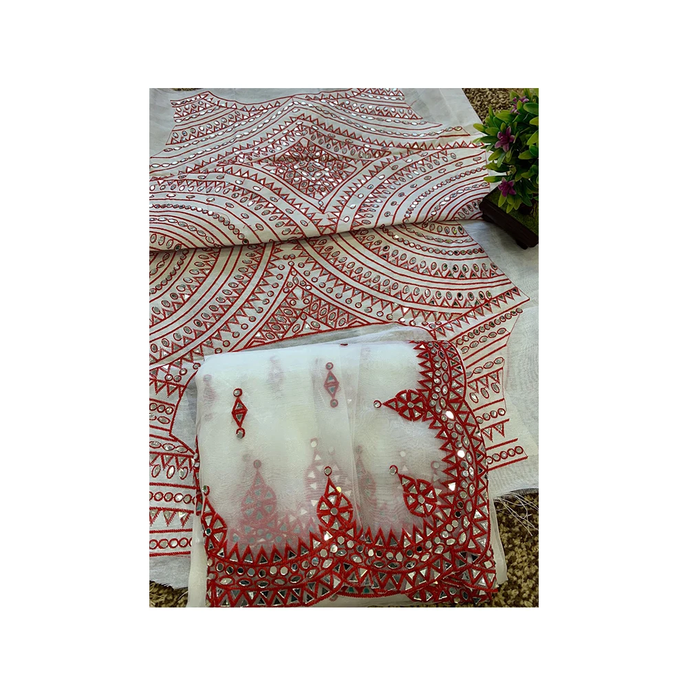 Trending Collection Pallu Saree Embroidery Multy Work With Blouse Banglori Silk With Front & Back both Side Work With Sleeves