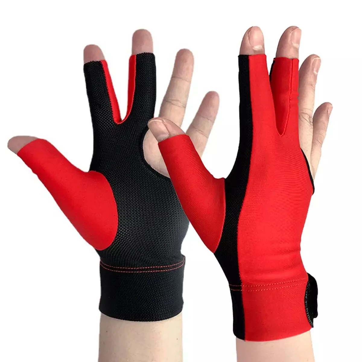 Billiard Gloves Three Fingered Pool Snooker Glove for Men Women Fits Left and Right Hand Pool Table Billiard Accessories