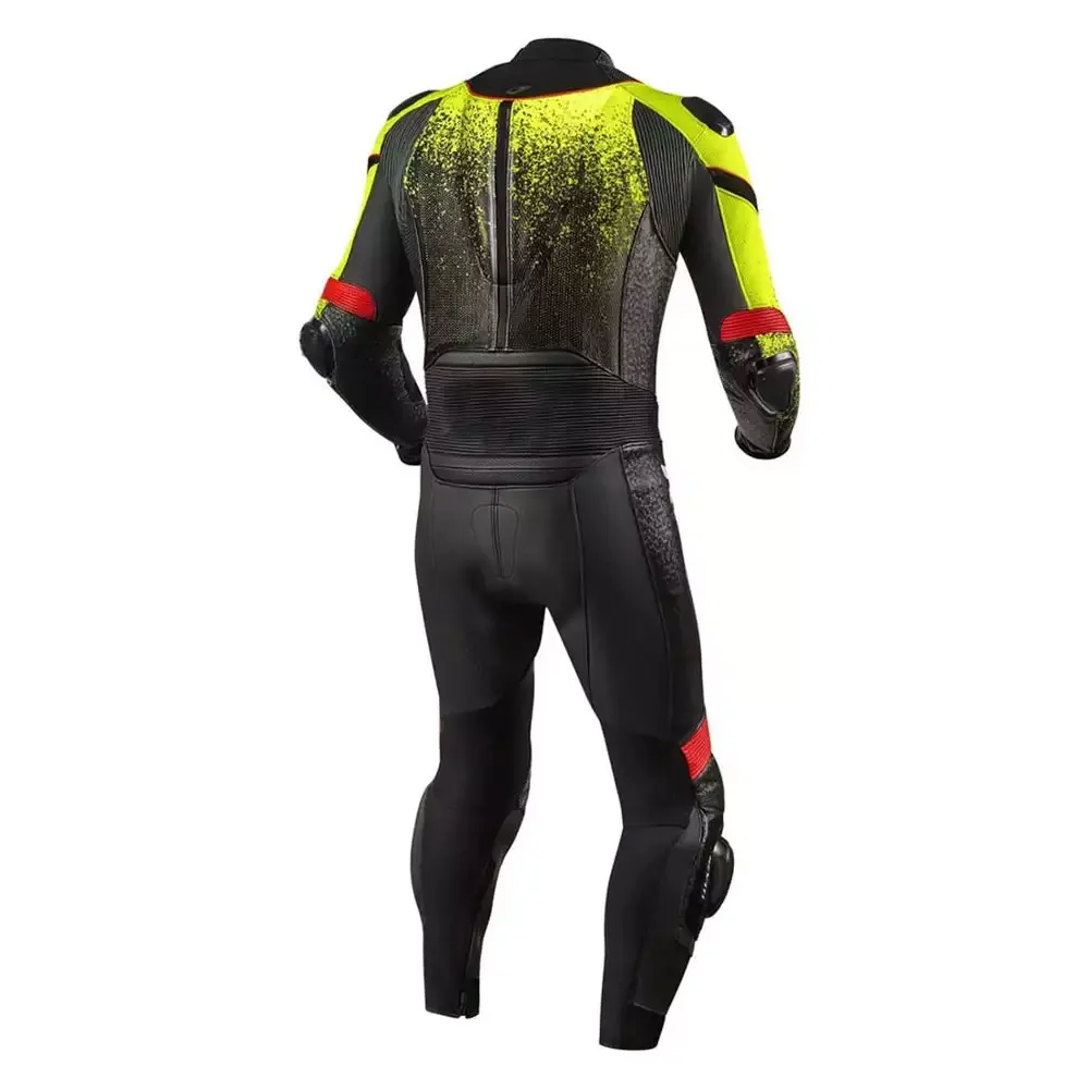 Black and RED Partially perforated race suit motorbike racing suit with aerodynamic race hump CE approved armor race suit