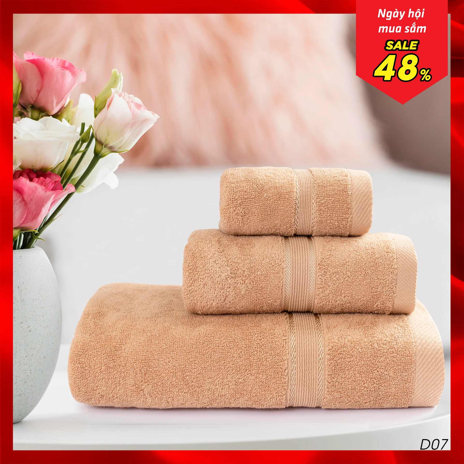 Vietnam Best Supplier Wholesale 100% Cotton 3 Product Hand Face Bath Towel Set Hot Sale Towel Gift Set 2021