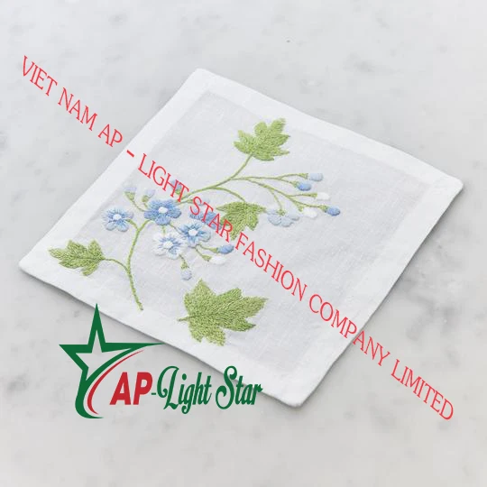 Luxurious Handmade Cotton Linen Cocktail Napkins Embroidered Religious Style for Restaurants Cafes Living Rooms