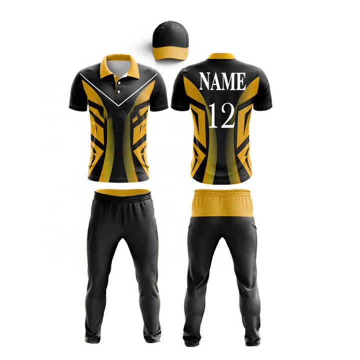 New Team Sublimation Cricket Uniform Custom Cricket Uniform Kit T Shirt and Trouser Custom Cricket