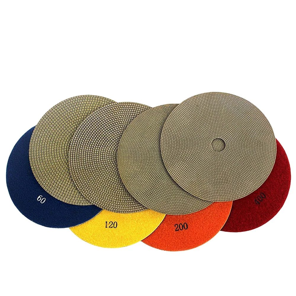Electroplated diamond polishing pads for blasting