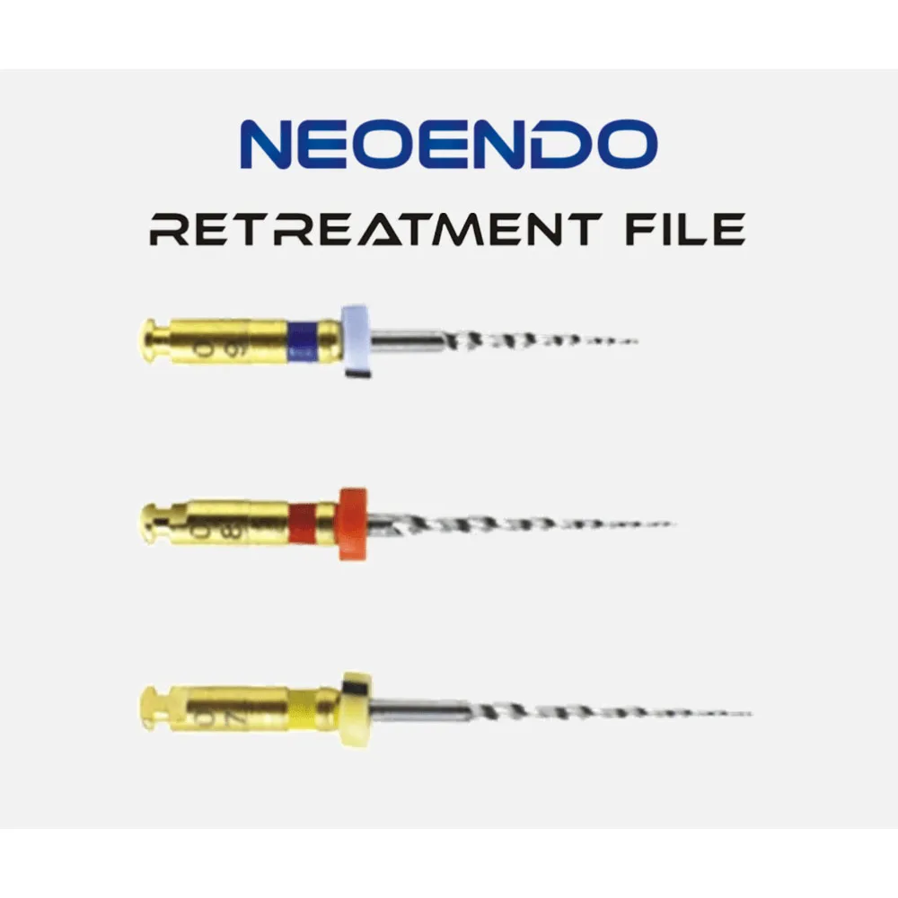 NeoEndo Root Canal NITI Retreatment 25mm N1-N3 Dental Stainless Steel Rotary Orthodontic Instrument Consumable Pack of 3 File