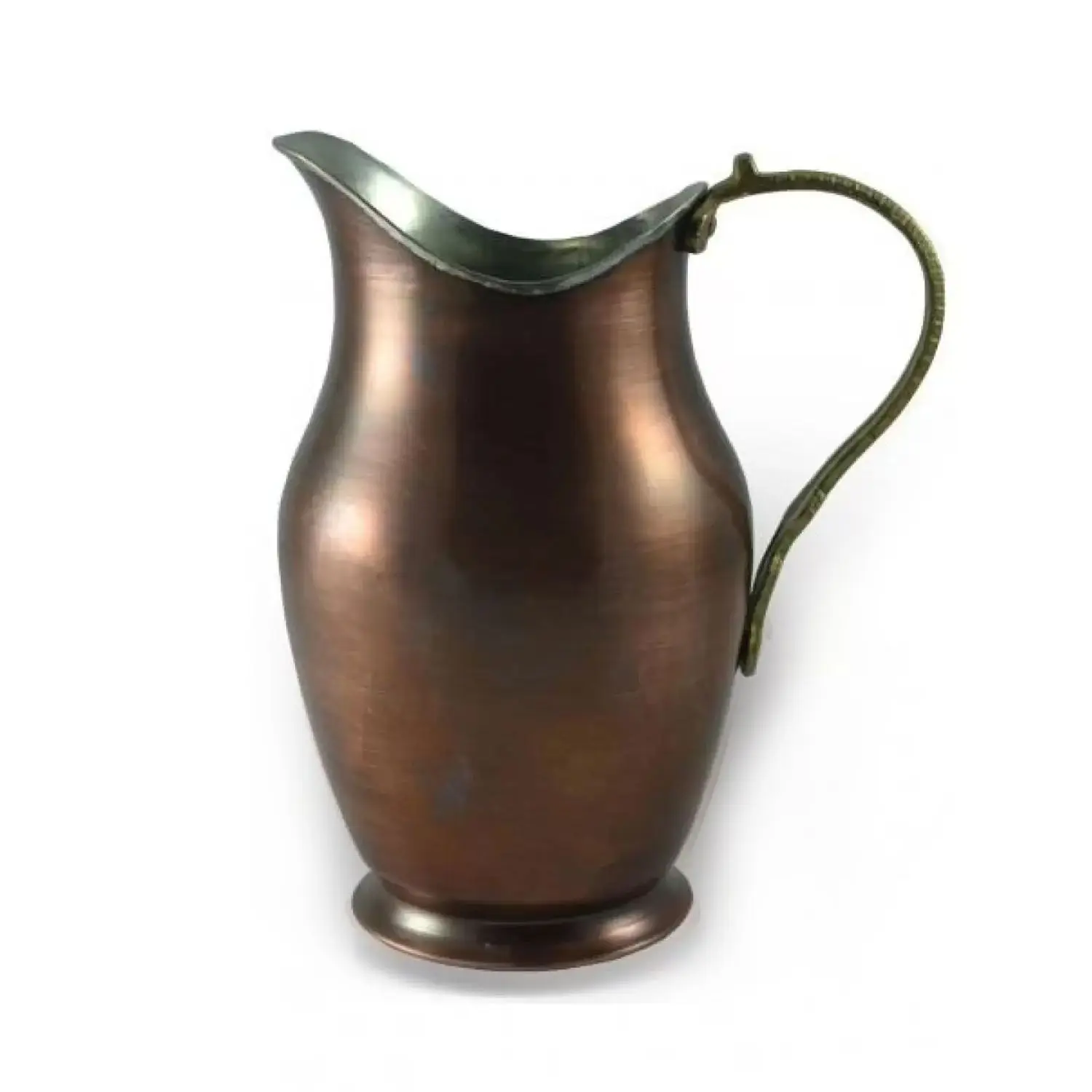 Ottoman Style Copper Antalya Turna Carafe  For Beverage Service, Surahi NICKEL Color 1400ml Authentic Style Handmade Jug