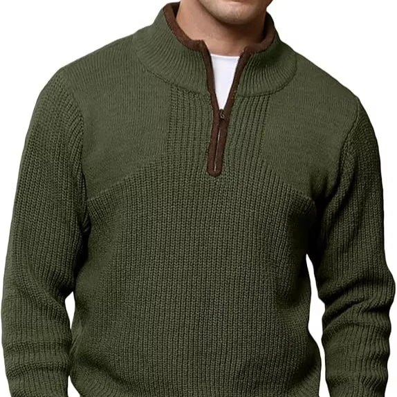 Men Casual Sweaters Slim-fit knit Pullover Sweater Breathable Half Zipper Knit Custom Size With logo Sweater for Men