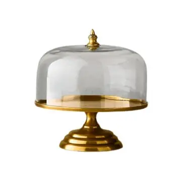 Ручной работы оптовая продажа золотистая отделка железная подставка для торта с металлической основой ручная работа лучшее качество круглая форма тарелка