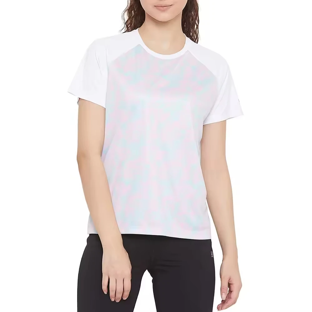 Womens T Shirts Blank Plain cotton / polyester made T Shirt For Custom Printing Short Sleeve round Neck Breathable shirt