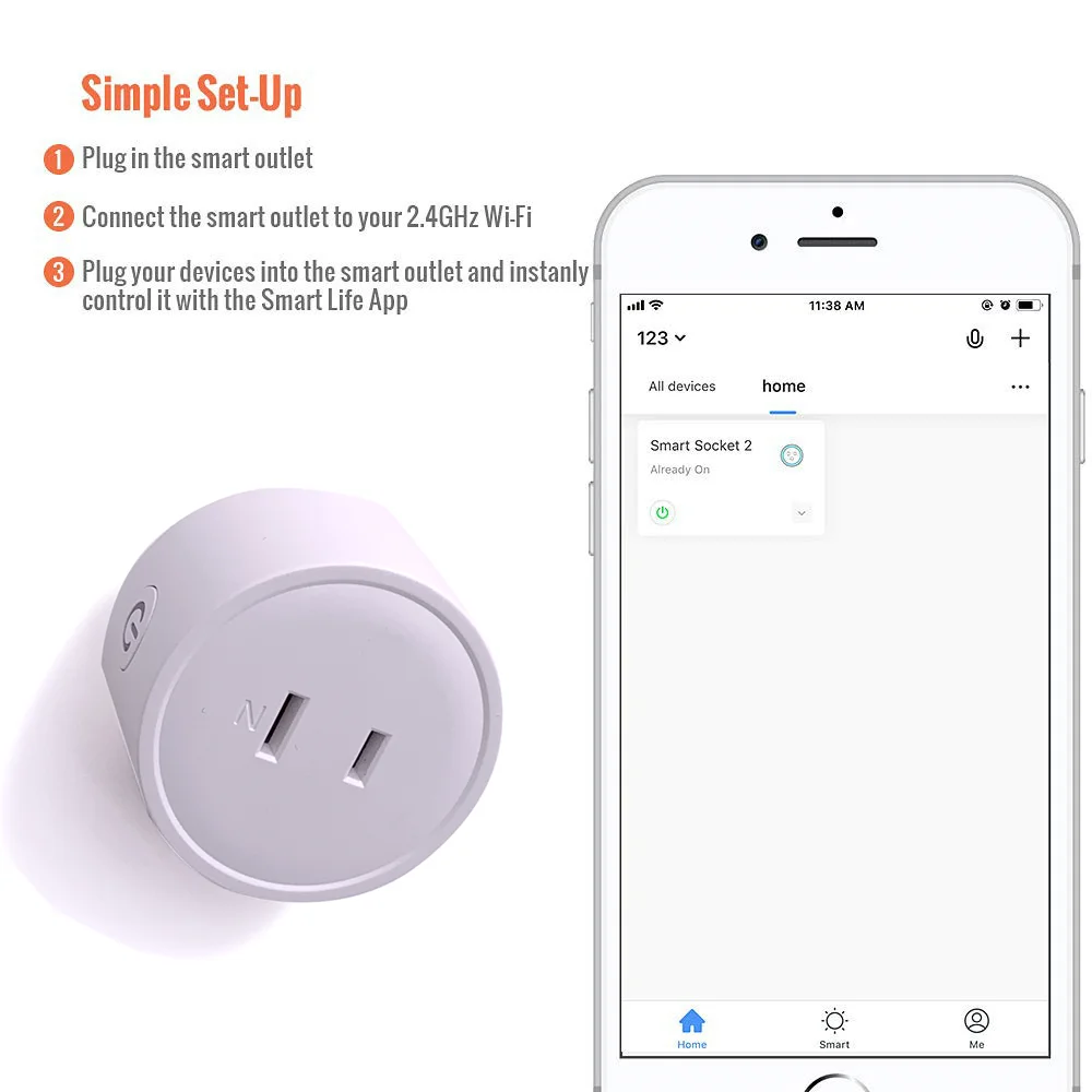 Японская смарт-розетка 10 А с защитой от перегрузки, умная розетка для дома Smart Life