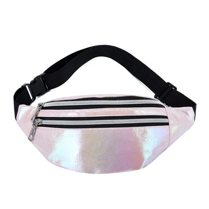 Holographic Fanny Pack Waist Packs Shiny Waist Bum Bag Travel Party Festival Running