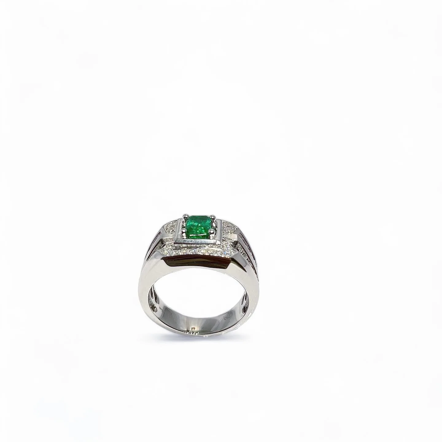 OEM мужские ювелирные изделия 925 стерлингового серебра 10K 14K 18k золото 750 Белое Изумрудное кольцо с бриллиантами