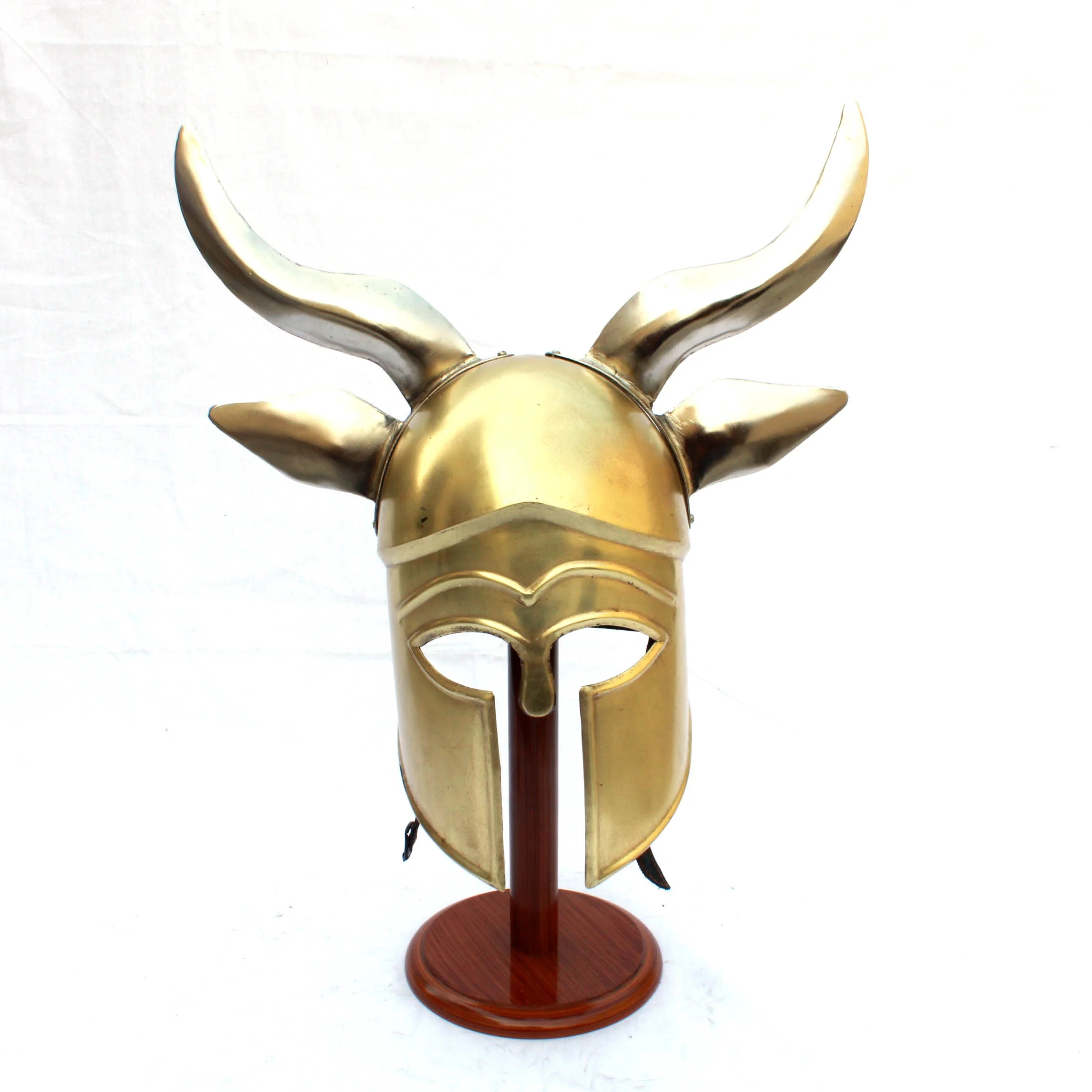 Steel Medieval war Golden Barbarian Corinthian helmet with Leather head Protector Cushion inside