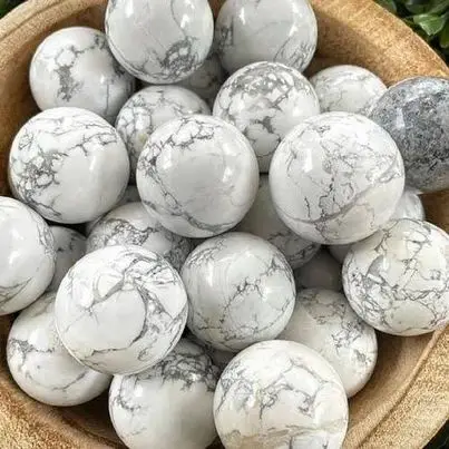 Bulk Premium Quality Reiki Natural White Howlite Crystal Sphere Ball Polished Healing Gemstone Spheres For Decoration