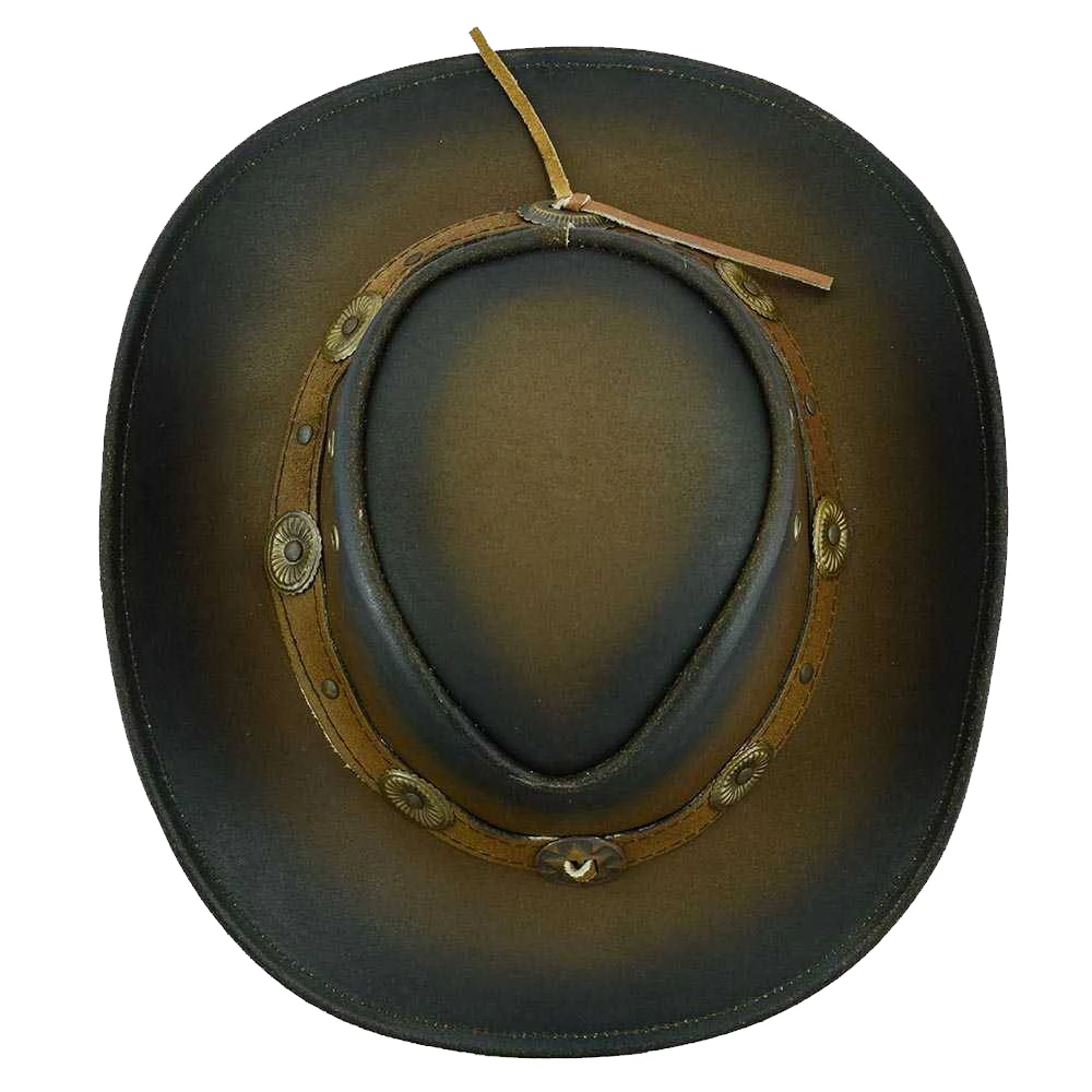 Best selling latest design custom color Genuine cow hide leather hats new fashion leather cowboy hat USA