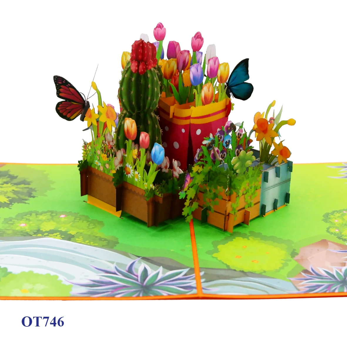 Novelty Elegant Flower Happy Mothers Day Card Custom Print Paper Handmade Folded 3D Pop Up Greeting Cards Made In Vietnam