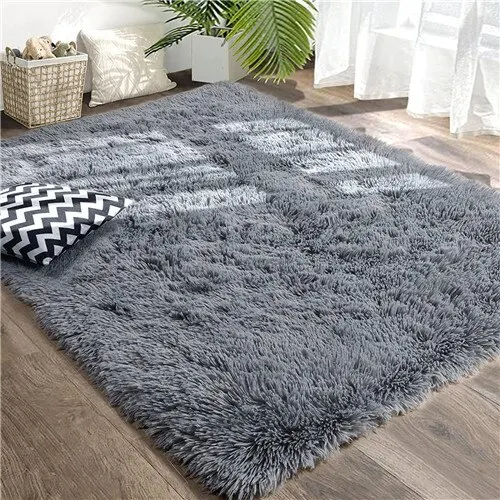 Soft Fluffy Rugs Furry Throw Area Rugs Red Ultra Plush Shag Rug Non-Slip Shaggy Modern Decorative Carpet Living Room Carpet Mat