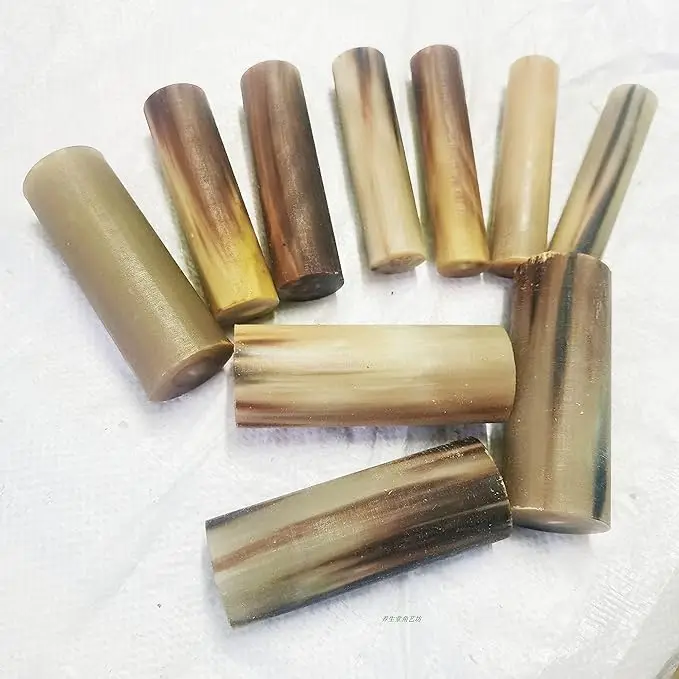 Real buffalo horn roll natural black White Buffalo horn roll for making stamp and knife handle for sale from india