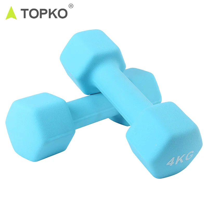 TOPKO Colorful Dip Plastic Small Dumbbell Gym Home Fitness Equipment for Women Men Bodybuilding Fashion Hex Dumbells