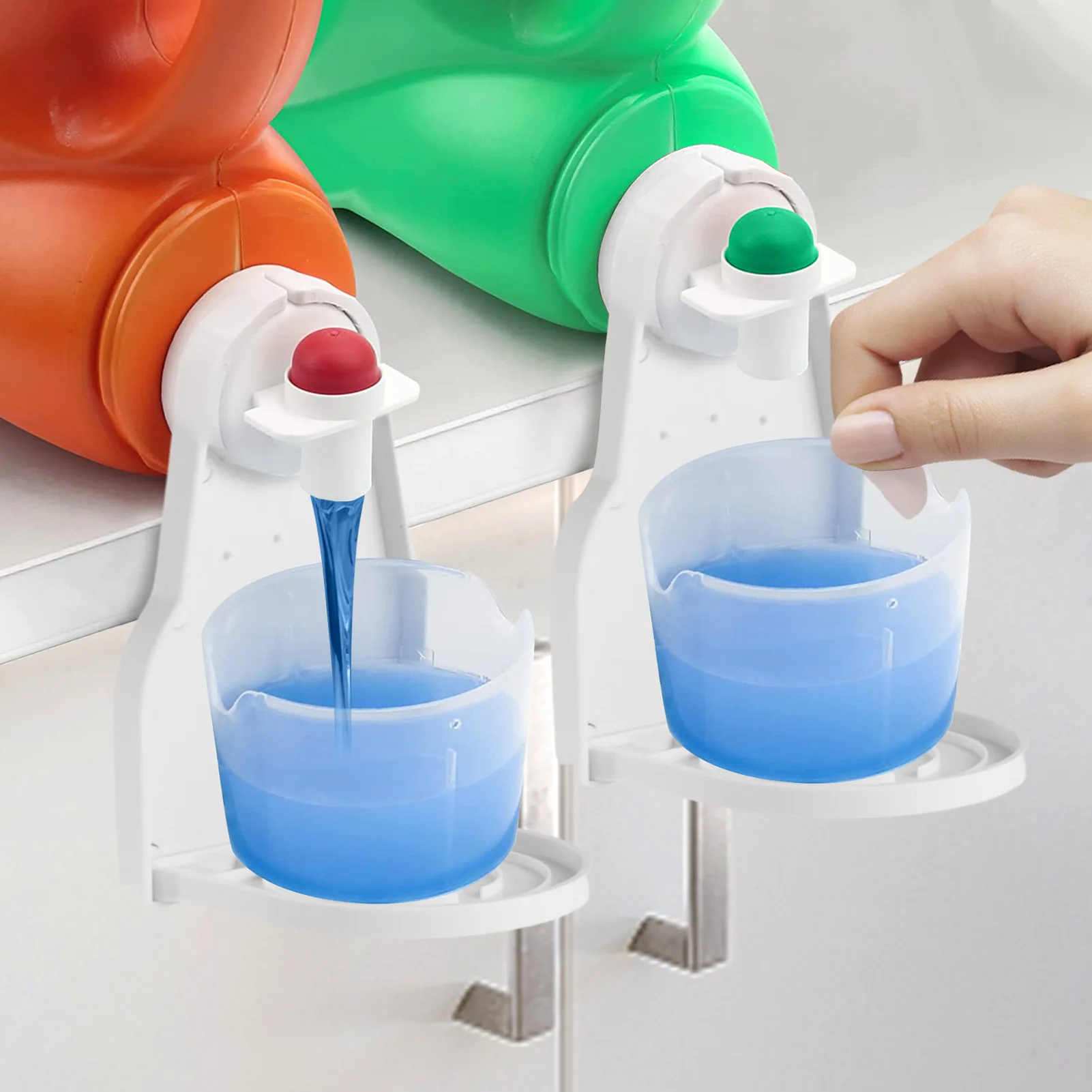 Laundry Detergent Cup Holder Drip Tray Catcher for Laundry Fabric Storage Boxes & Bins Foldable Plastic Containers with Lids