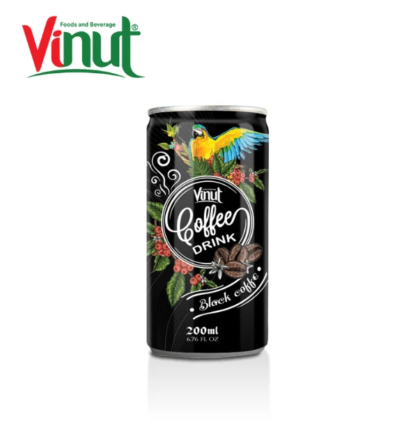 Popular drink 200ml Vinut black coffee drink from fresh coffee made in Viet Nam