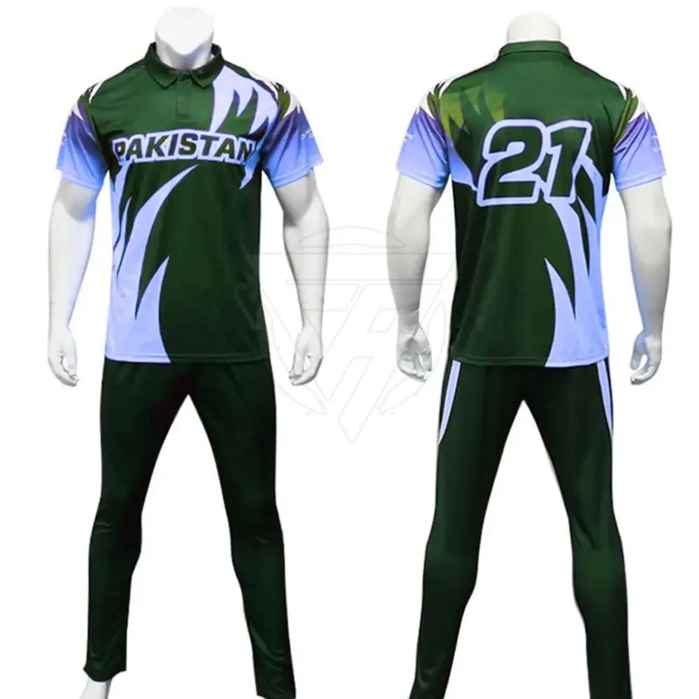 Pakistan Cricket Team Uniforms Wholesale New Customized Print Cricket Uniforms