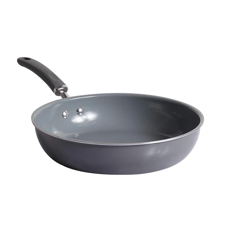 Cast Iron Frying Pan Professional Design Induction Base Hard Anodized Cooking Non Stick Pan With Lid For Sale
