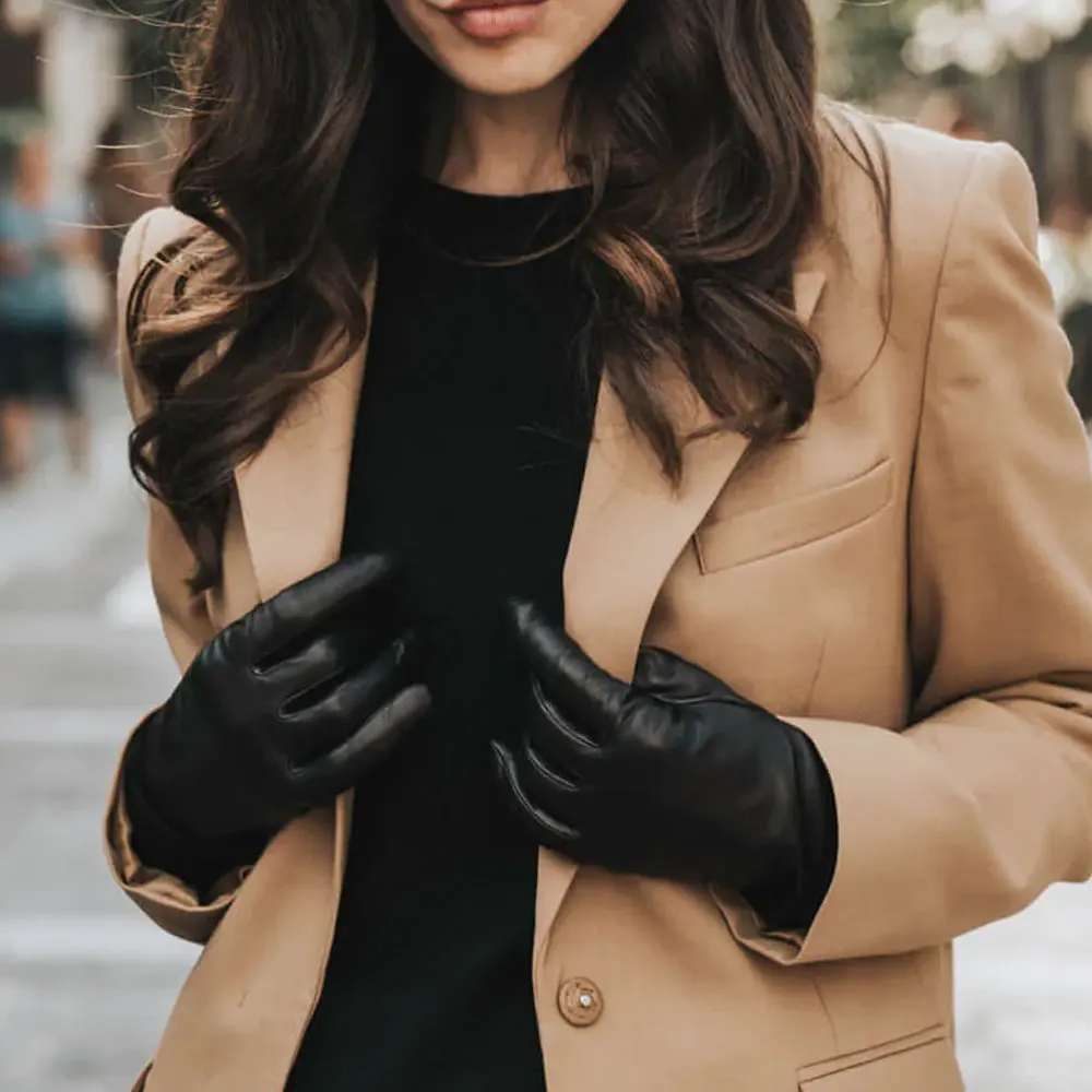 Ladies Women Driving Gloves Classic Genuine Leather Glove