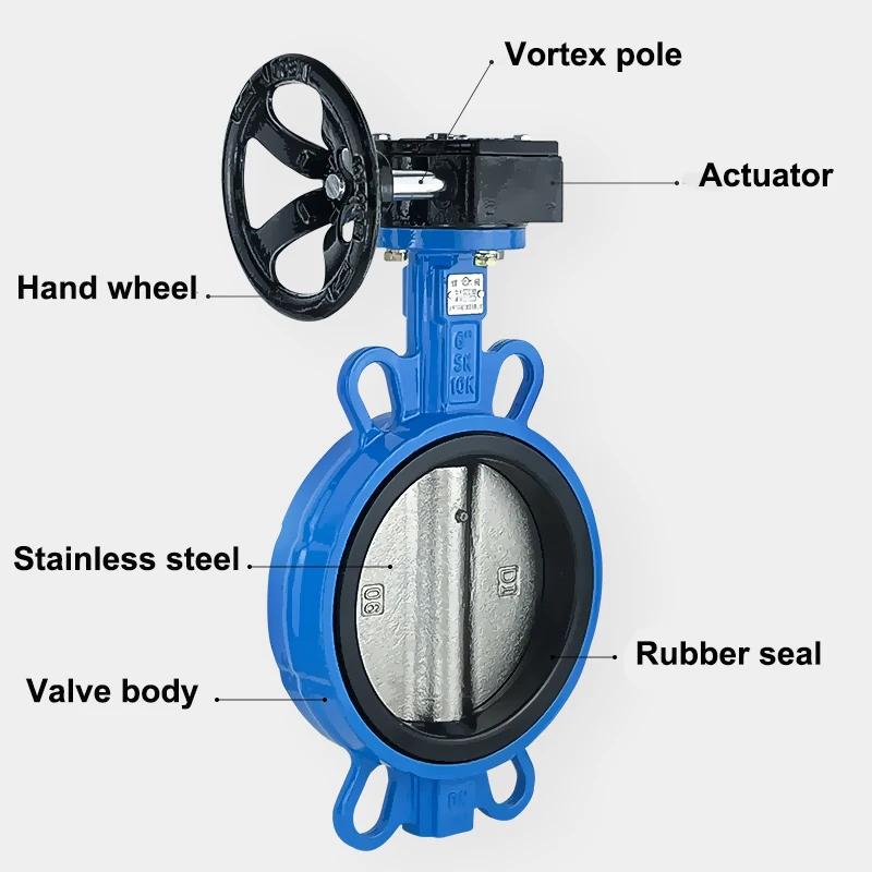 Xinlurun worm gear hand bar butterfly valves 4 inch butterfly valve wafer type butterfly valve manufacturer price