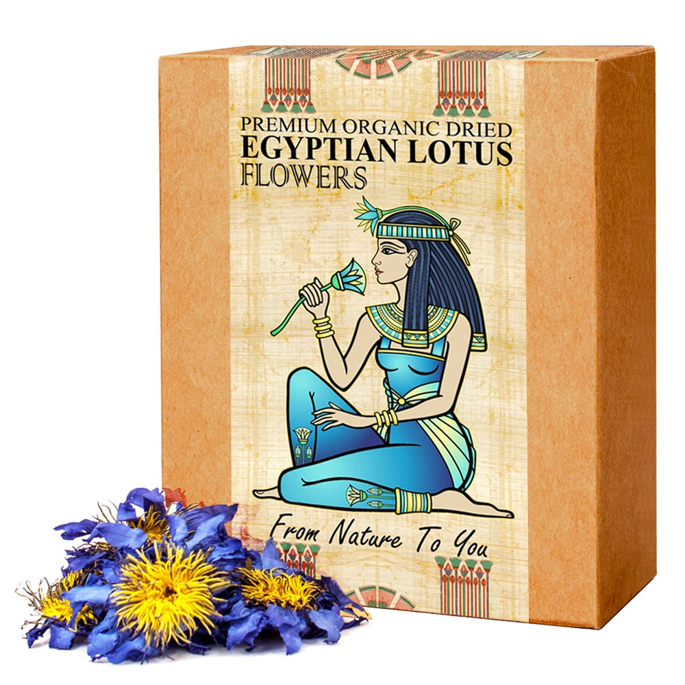 100% Organic Blue Lotus Flower Tea Natural Edible Flower Relaxation & Improved Sleep Naturally Dried Flowers Herbal Tea Mix 1oz