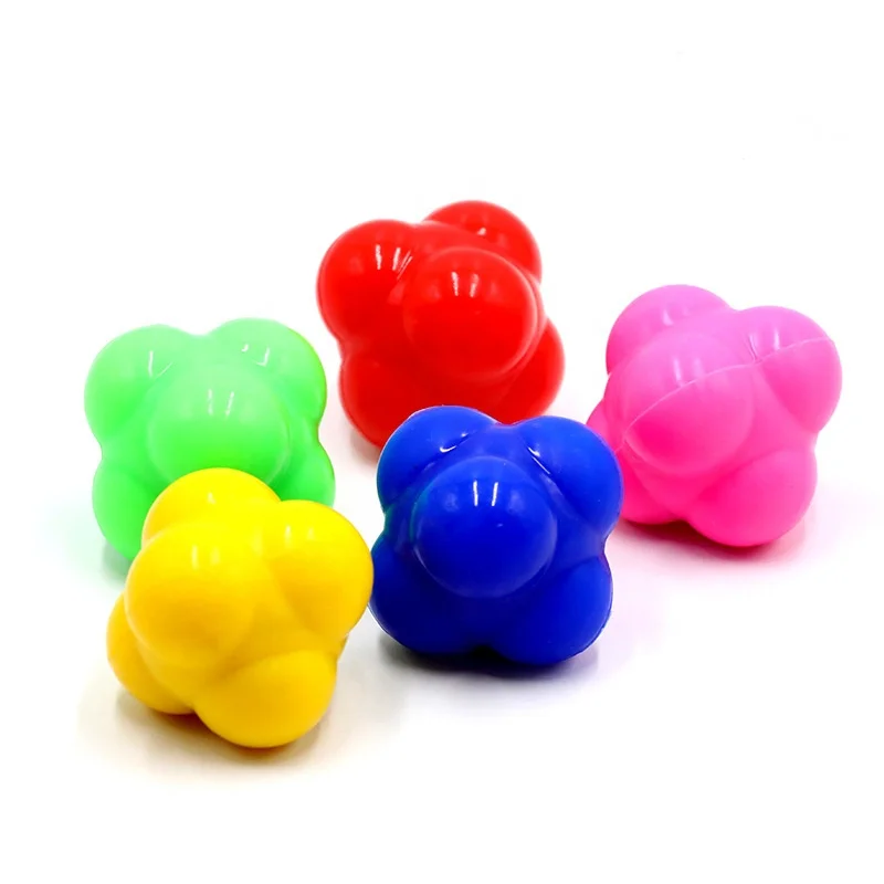 Various Colors New Design Rubber Daily Training Hexagonal Reaction Agility Ball