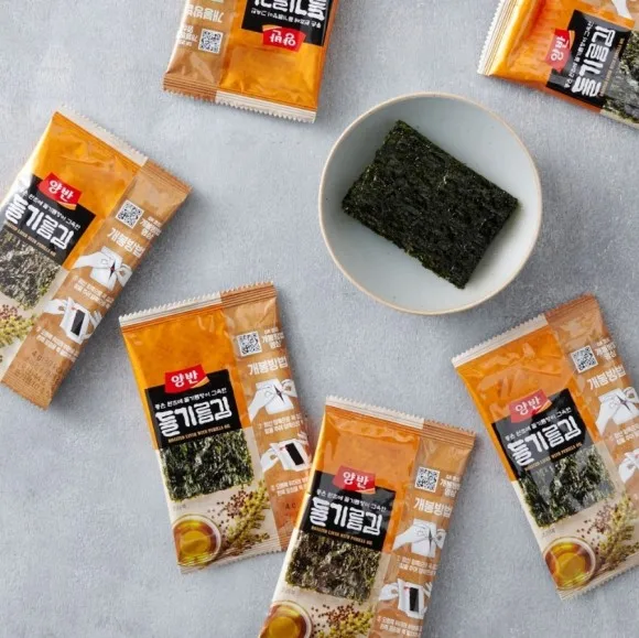 K-FOOD ROASTED SEAWEED WITH PERILLA OIL SIGOL/LAVER KOREA HIGH PREMIUM GOOD PRICE ,Lunch box seaweed, square seaweed, original