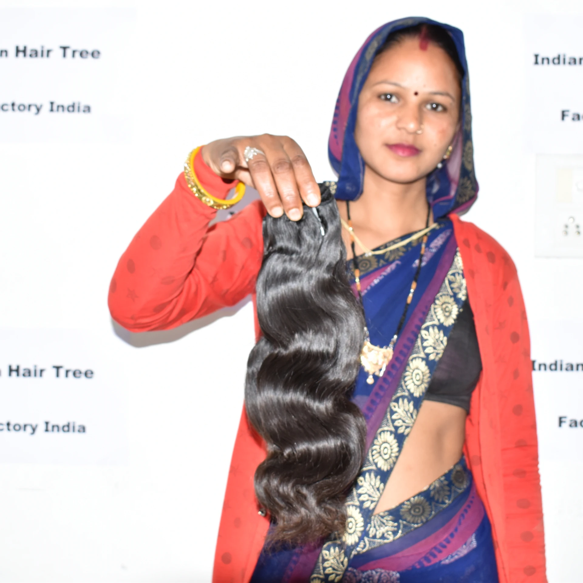 Wholesale Raw virgin deep Body wave bundle black texture machine double weft natural Indian Human Hair