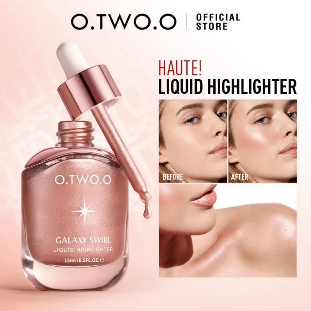 OTWOO 2025 Shimmering Silky Liquid Highlighter New Face Glowing Liquid Makeup with Pearlescent Pigments  Highlighters