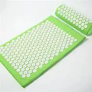 Natural Linen Acupressure Mat Foot Shakti Camellia Plastic Spikes Massage Akkupressur Mat and Pillow Set