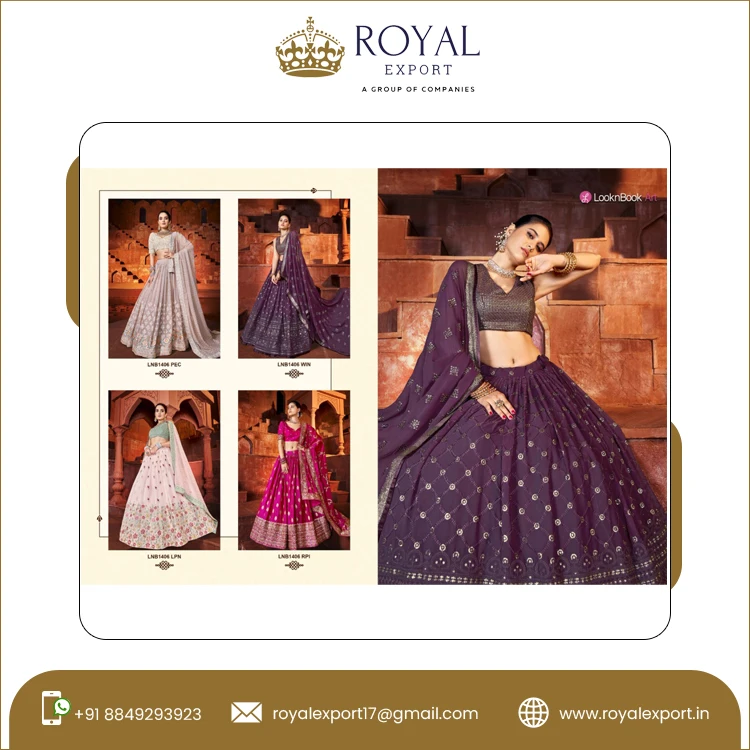 Indian Ethnic Clothing Beautiful Wedding & Party Wear Heavy Georgatte Sequence Embroidery Work Bridal Lehenga Choli