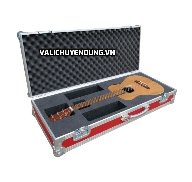 Wholesale Sturdy Aluminum Guitar Case Lockable Customize Instrument Storage Case with Foam Instrument Case