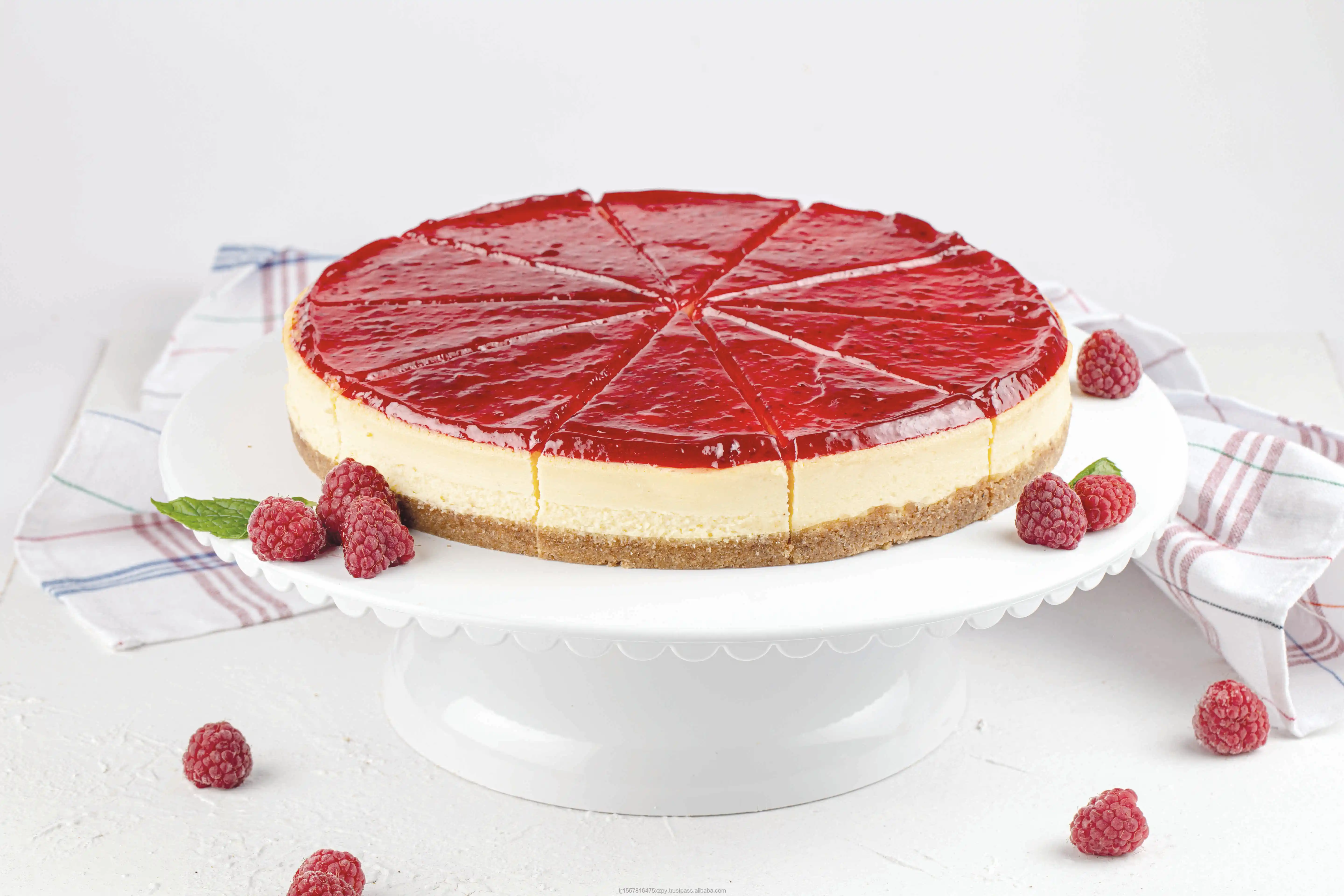 Вкусный турецкий бренд замороженный малиновый чизкейк с 12 ломтиками свежая оптовая продажа практичная
