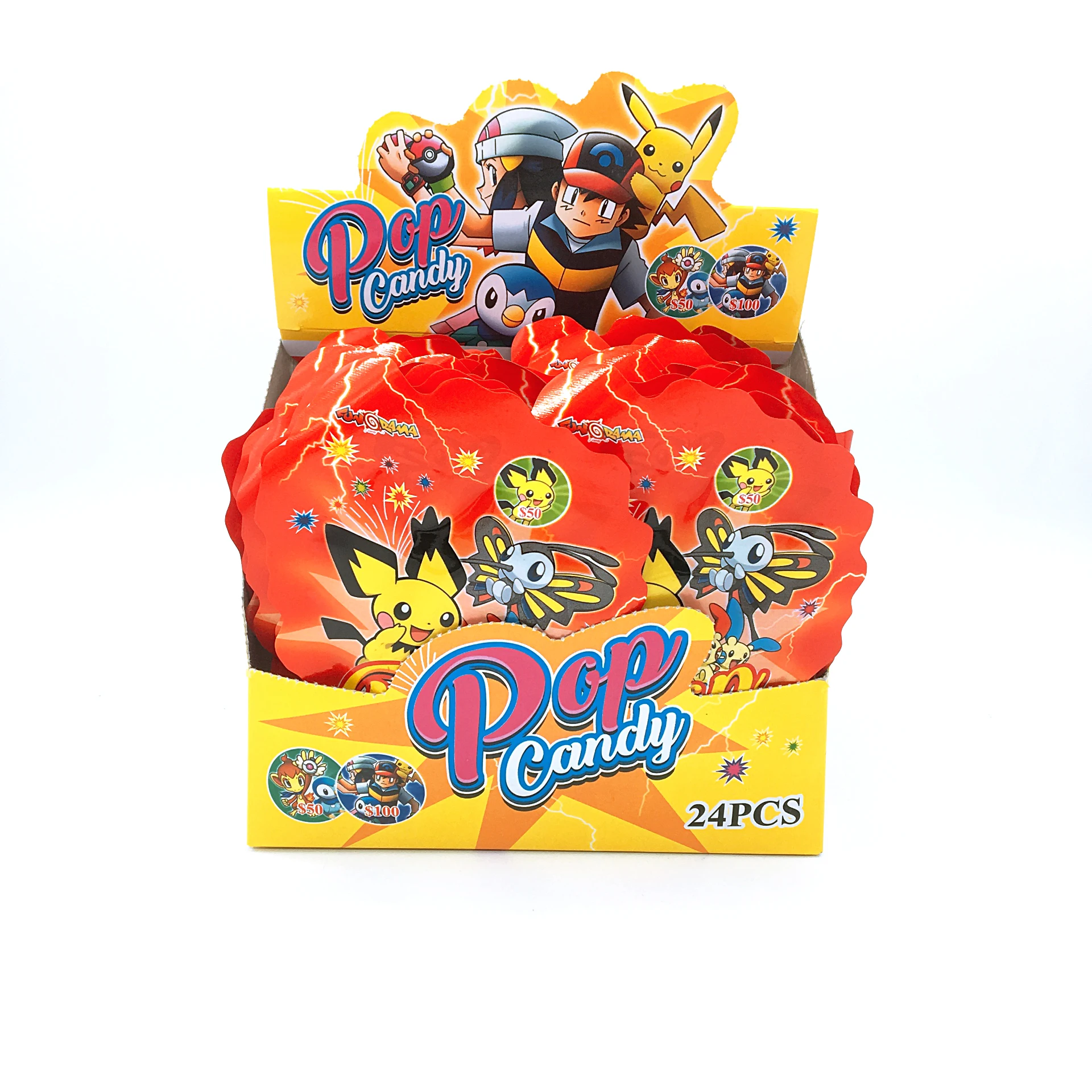 Hot Sale Cartoon Packing Mixed Fruit Flavor Popping Candy with Tattoos or Cards in Box