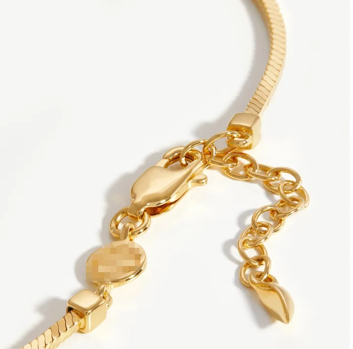 Fine Fashion Jewelry Anklets Sterling Silver Anklet 925 Square Snake Chain Vermeil Brand Women 18kt Gold Paltes Jewelry 2022