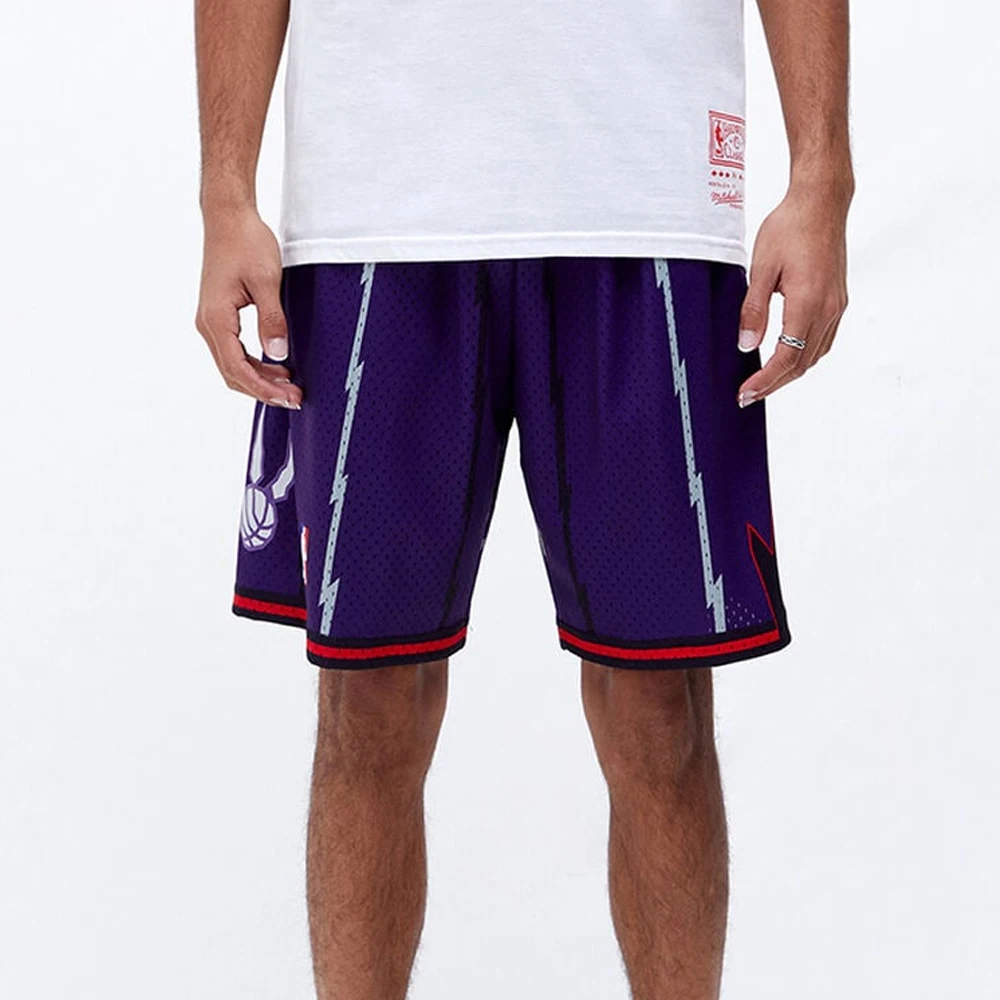 Mitchell & Ness Toronto Raptors Swingman Basketball Shorts Custom Logo Purple Shorts For Men Mesh Basketball Shorts For Men