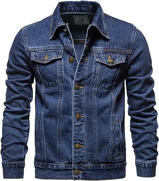 Custom OEM men women Denim Jackets Oversize Long Sleeve Basic Button Custom Logo print Down Jean Jacket with Pockets Plus size
